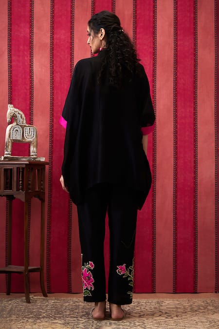 Soup By Sougat Paul Applique Work Kimono Top With Pant 