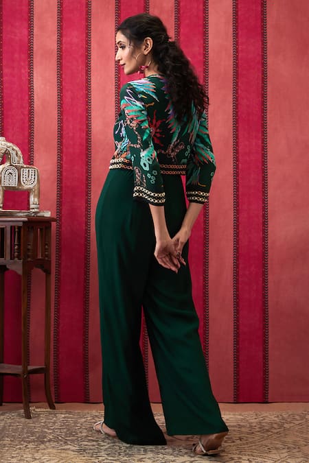 Soup By Sougat Paul Aisha Plain Jumpsuit With Embroidered Jacket 