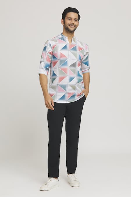 Arihant Rai Sinha Abstract Geometric Tile Print Shirt 