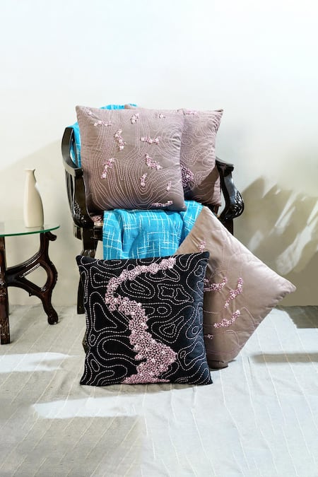 Mid July Home Memory Maze Embroidered Cushion Cover 4 Pcs Set 