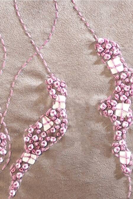 Shop Mid July Home Brown Premium Velvet Embroidery Memory Maze Cushion Cover 4 Pcs Set Shop_Mid July Home_Brown Premium Velvet Embroidery Memory Maze Cushion Cover 4 Pcs Set