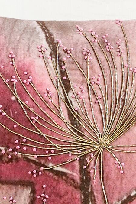 Buy_Mid July Home_Pink Premium Velvet Elysium Dreamscape Abstract Pattern Cushion Cover 5 Pcs Set