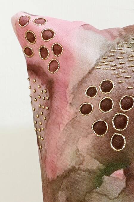 Shop_Mid July Home_Pink Premium Velvet Elysium Dreamscape Abstract Pattern Cushion Cover 5 Pcs Set