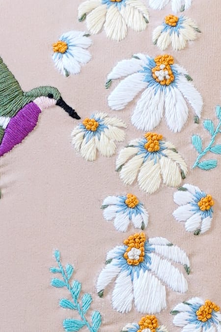 Shop_Mid July Home_Multi Color Premium Velvet Embroidery Spring Blooms Cushion Cover 2 Pcs Set_Online_at_Aza_Fashions