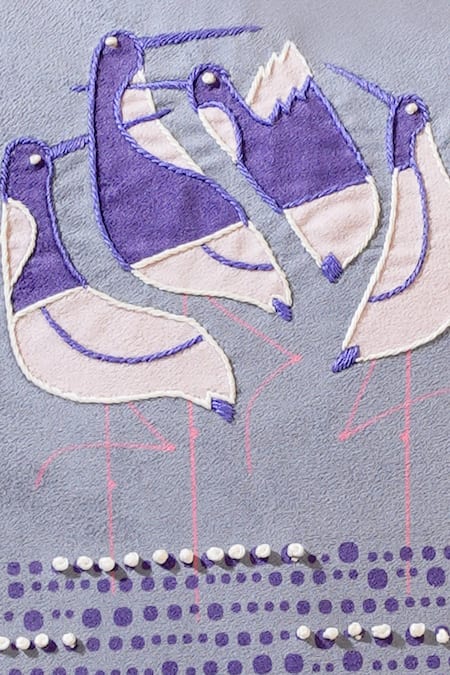 Mid July Home Purple Premium Velvet Embroidery, Moonlit Garden Cushion Cover 4 Pcs Set at Aza Fashions Mid July Home_Purple Premium Velvet Embroidery, Moonlit Garden Cushion Cover 4 Pcs Set_at_Aza_Fashions