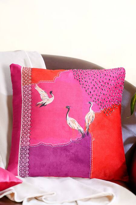 Buy Mid July Home Multi Color Premium Velvet Embroidery, Pure Joy Animal Cushion Cover 3 Pcs Set Online at Aza Fashions Buy_Mid July Home_Multi Color Premium Velvet Embroidery, Pure Joy Animal Cushion Cover 3 Pcs Set_Online_at_Aza_Fashions