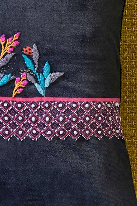 Mid July Home Multi Color Premium Velvet Embroidery, Pure Joy Animal Cushion Cover 3 Pcs Set at Aza Fashions Mid July Home_Multi Color Premium Velvet Embroidery, Pure Joy Animal Cushion Cover 3 Pcs Set_at_Aza_Fashions