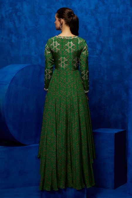 Nautanky Bloom Print High-Low Dress 