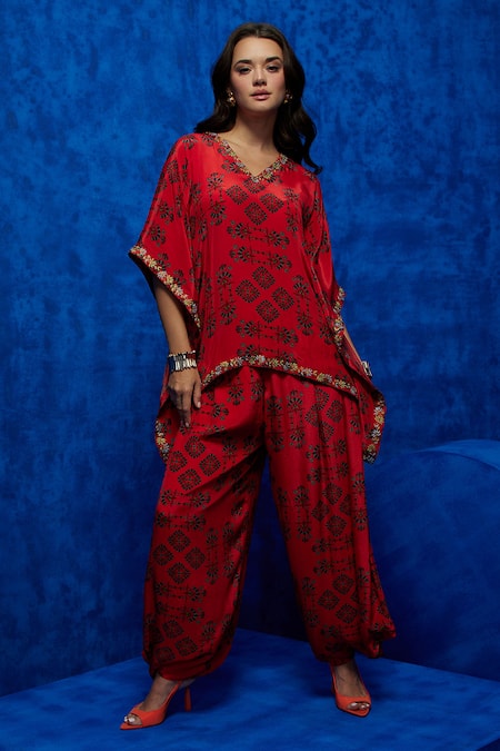 Nautanky Twilight Blossom Print Kaftan & Pant Set 