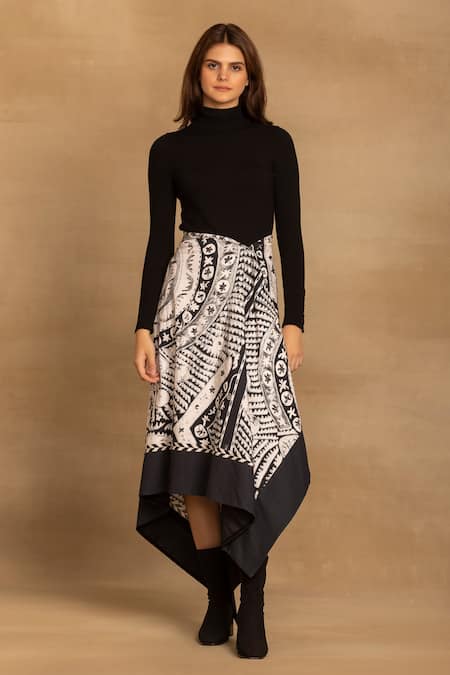 Buy Reena Sharma White Cotton Nikita Abstract Print Skirt Online at Aza Fashions Buy_Reena Sharma_White Cotton Nikita Abstract Print Skirt _Online_at_Aza_Fashions