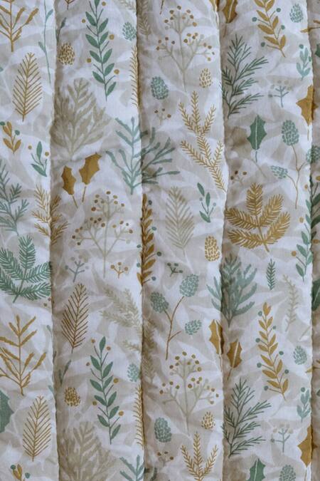 Design Gaatha_Off White 100% Cotton Print Autumn Floral Baby Bedding Set_Online_at_Aza_Fashions