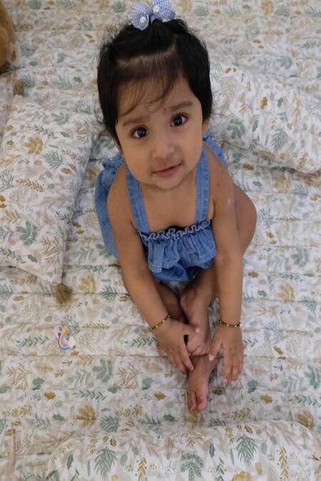 Design Gaatha Off White 100% Cotton Print Autumn Floral Baby Bedding Set Online at Aza Fashions Design Gaatha_Off White 100% Cotton Print Autumn Floral Baby Bedding Set_Online_at_Aza_Fashions