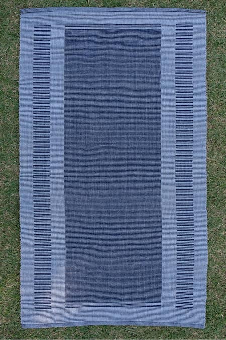 Buy Blue 100% Cotton Handwoven Striped Pure Handloom Yoga Mat by Design  Gaatha Online at Aza Fashions.