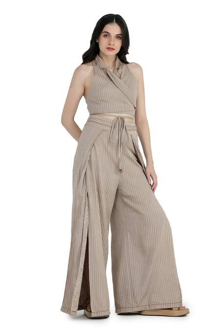 Buy Shruti Sancheti Brown Handloom Cotton Embroidery, Beads Collared Cord And Blazer Pant Set Online at Aza Fashions Buy_Shruti Sancheti_Brown Handloom Cotton Embroidery, Beads Collared Cord And Blazer Pant Set _Online_at_Aza_Fashions