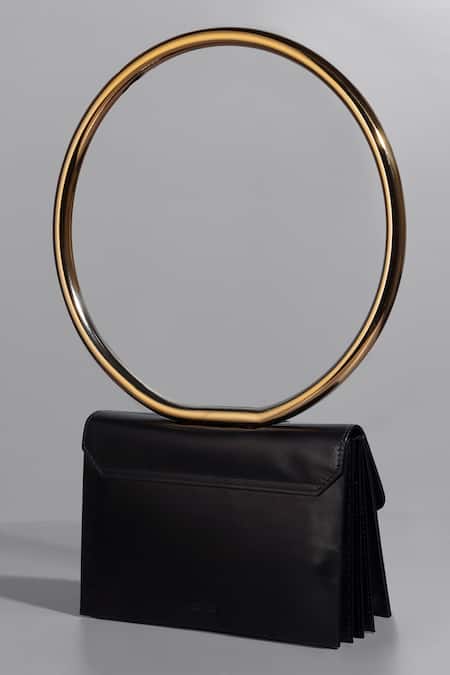 Buy Tann-ED Black Matte Joe Halo Round Handle Bag Online at Aza Fashions Buy_Tann-ED_Black Matte Joe Halo Round Handle Bag _Online_at_Aza_Fashions