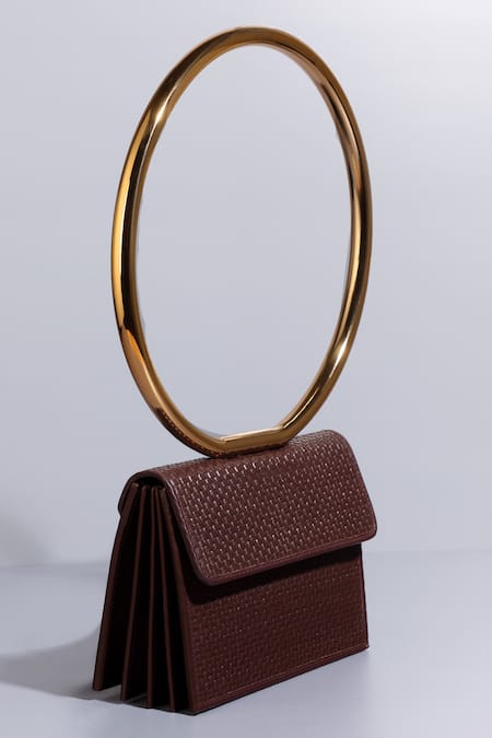 Tann-ED_Red Textured Joe Halo Bag _Online_at_Aza_Fashions