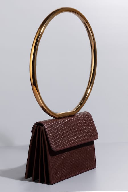 Buy_Tann-ED_Red Textured Joe Halo Bag _Online_at_Aza_Fashions