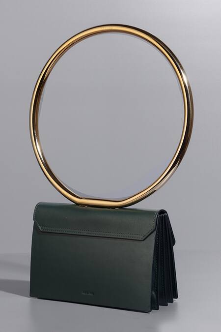 Shop_Tann-ed_Green Matte Joe Halo Bag _at_Aza_Fashions