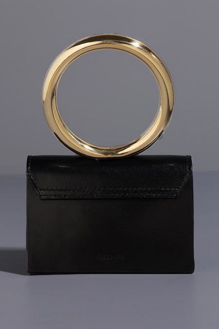 Tann-ED_Black Chains Joe Halo Leather Mini Bag _Online_at_Aza_Fashions