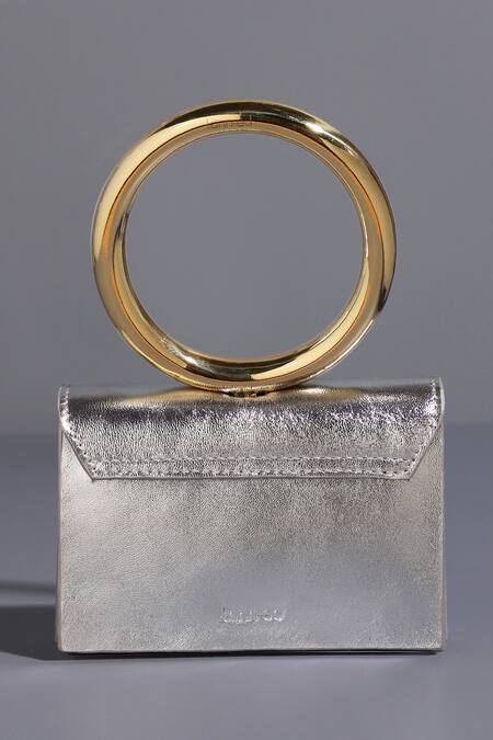 Shop_Tann-ED_Silver Textured Joe Halo Mini Bag _Online_at_Aza_Fashions