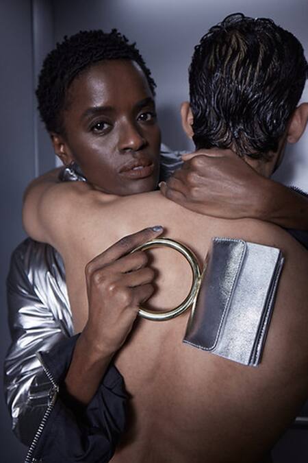 Tann-ED_Silver Textured Joe Halo Mini Bag _at_Aza_Fashions