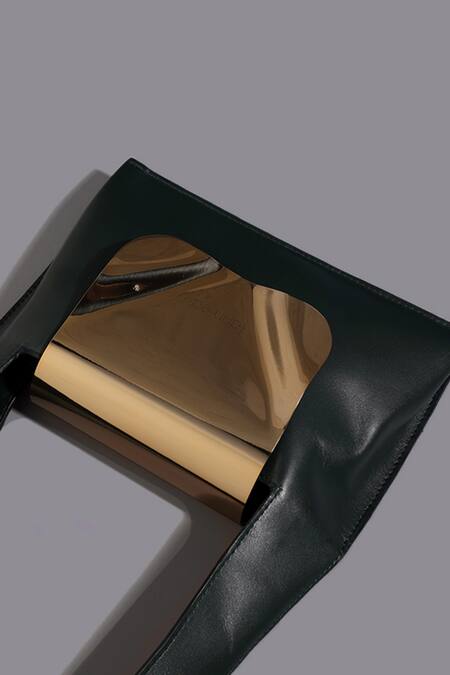 Buy_Tann-ED_Black Metallic Flap Bag _Online_at_Aza_Fashions