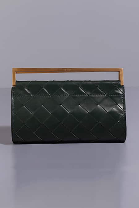 Tann-ED Woven Fold Over Textured Clutch 