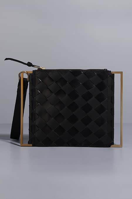 Tann-ED Weave Textured Pochette Clutch 