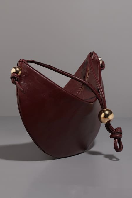 Tann-ED Red Quilted Pouch Bag Online at Aza Fashions Tann-ED_Red Quilted Pouch Bag _Online_at_Aza_Fashions