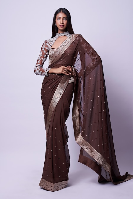 Women Brown Saree - Buy Women Brown Saree online in India