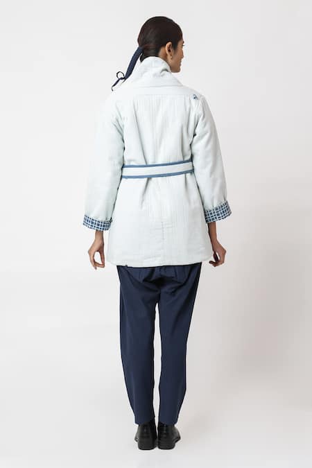 JAYATI GOENKA Sky Quilted Jacket With Belt 