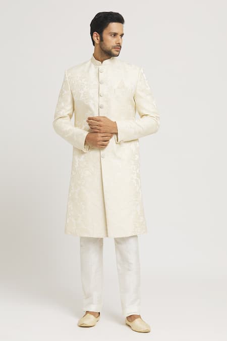 Aryavir Malhotra Floral Embroidered Brocade Sherwani Set 