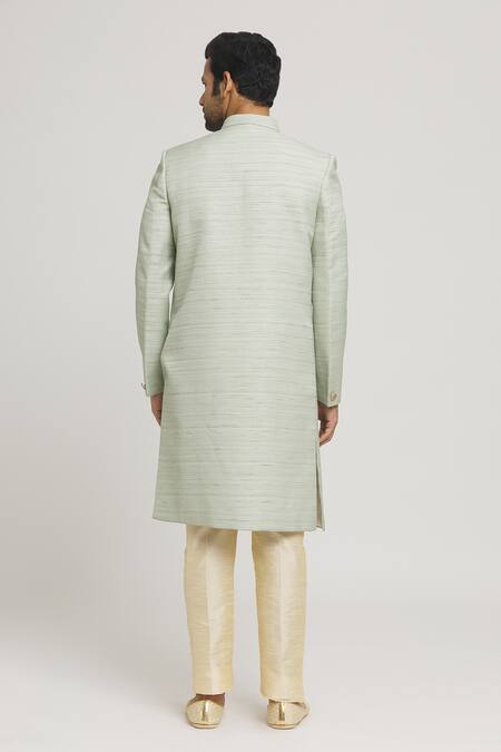 Arihant Rai Sinha Green Bamboo Nawabi Sherwani And Pant Set Online at Aza Fashions Arihant Rai Sinha_Green Bamboo Nawabi Sherwani And Pant Set _Online_at_Aza_Fashions