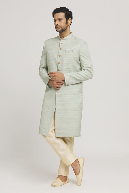 Buy Arihant Rai Sinha Green Bamboo Nawabi Sherwani And Pant Set Online at Aza Fashions Buy_Arihant Rai Sinha_Green Bamboo Nawabi Sherwani And Pant Set _Online_at_Aza_Fashions
