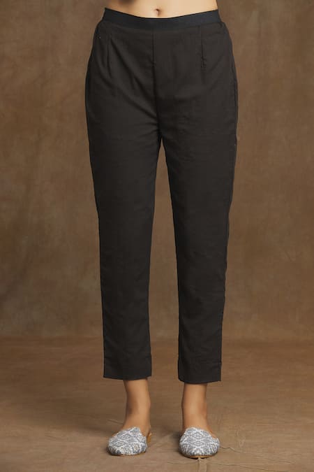 Naintara Bajaj_Black Cotton Mandarin Collar Cosmic Tie-dye Top And Pant Set_at_Aza_Fashions