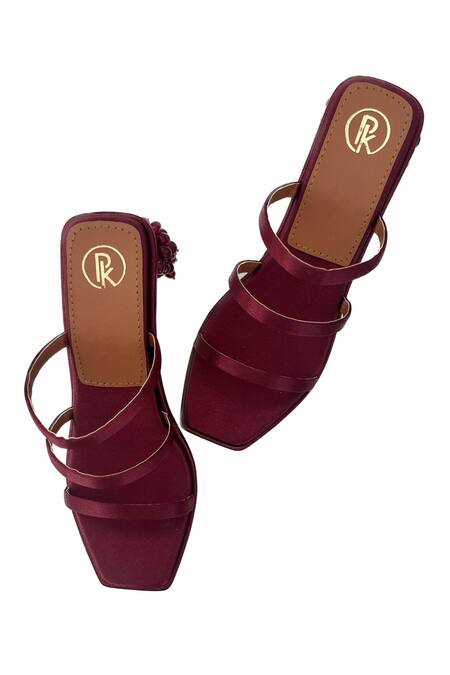 Buy Preet Kaur Red Beads Ruby Embellished Block Heels Online at Aza Fashions Buy_Preet Kaur_Red Beads Ruby Embellished Block Heels _Online_at_Aza_Fashions