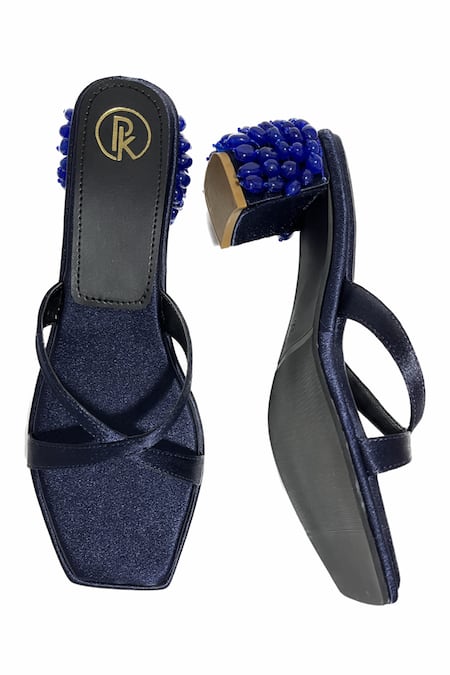 PREET KAUR Azure Embellished Block Heels 