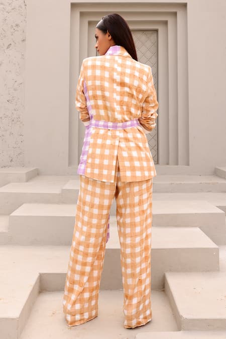 Aapro Checkered Blazer & Pant Set 