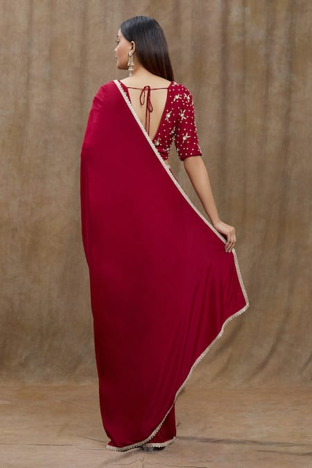 Samyukta Singhania Chanderi Silk Pre-Draped Saree With Embroidered Blouse 