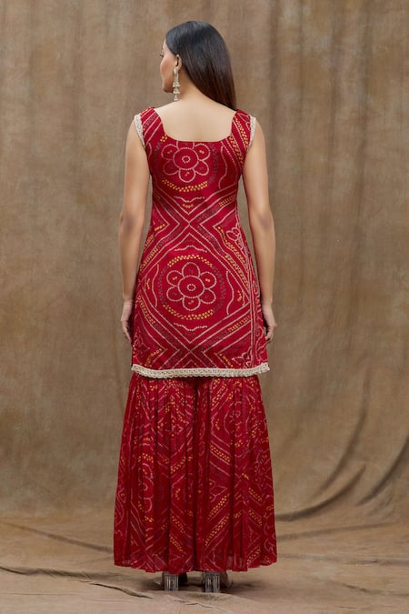 Naintara Bajaj Bandhani Print Kurta Sharara Set 