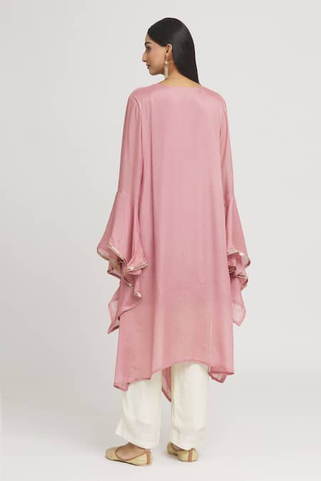 Label Lila Lace Embellished Asymmetric Kurta 