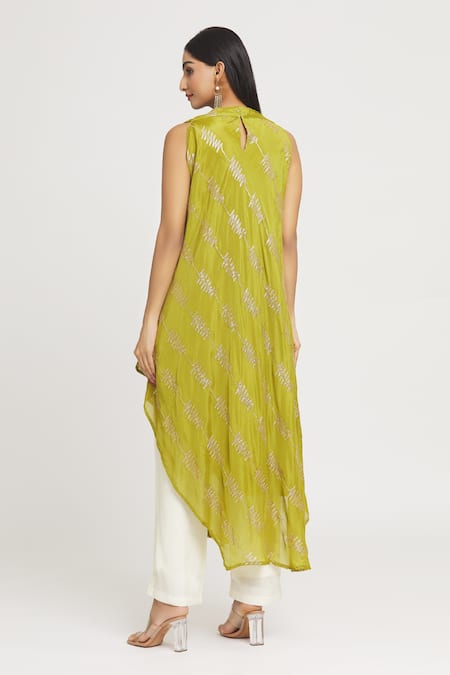 Label Lila Sequin Embellished Asymmetric Kurta 