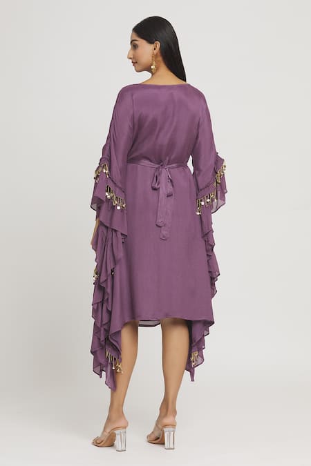 Label Lila Exaggerated Sleeve Dress With Belt 