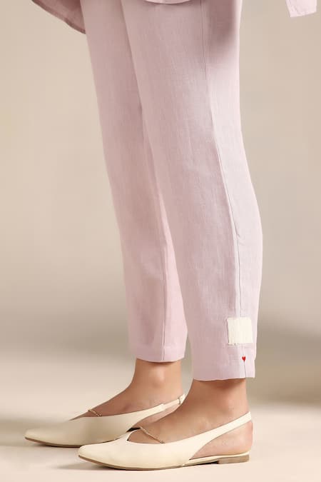 Shop Kaveri Off White Linen Embroidery Collared Colour Block Square Top With Pant Online at Aza Fashions Shop_Kaveri_Off White Linen Embroidery Collared Colour Block Square Top With Pant _Online_at_Aza_Fashions