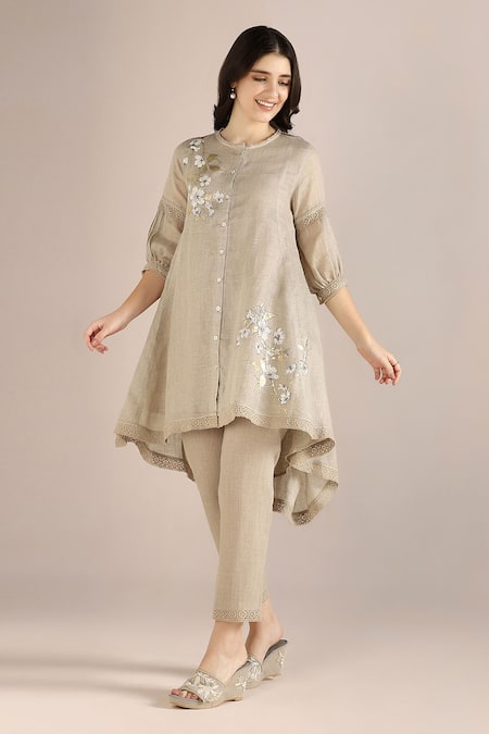 KAVERI Camellia Asymmetric Printed Kurta 