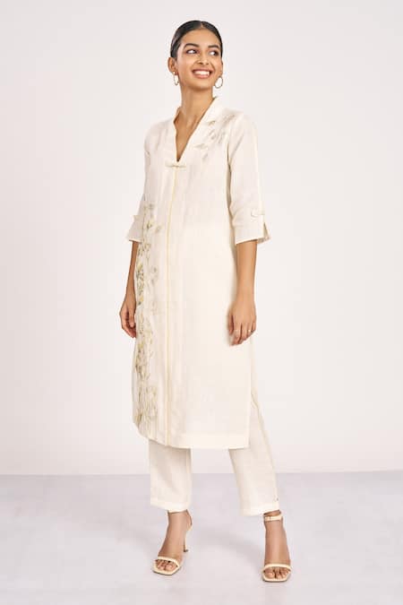 KAVERI Bamboo Grove Embroidered Kurta & Pant Set 