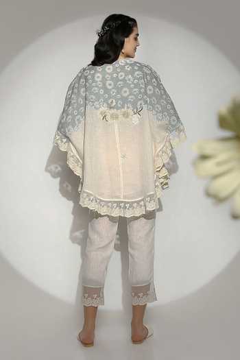 Kaveri Croissant Lace Embroidered Top & Pant Set 