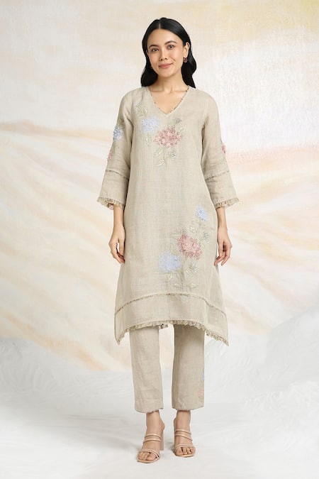 KAVERI Fly Free Linen Printed Kurta 