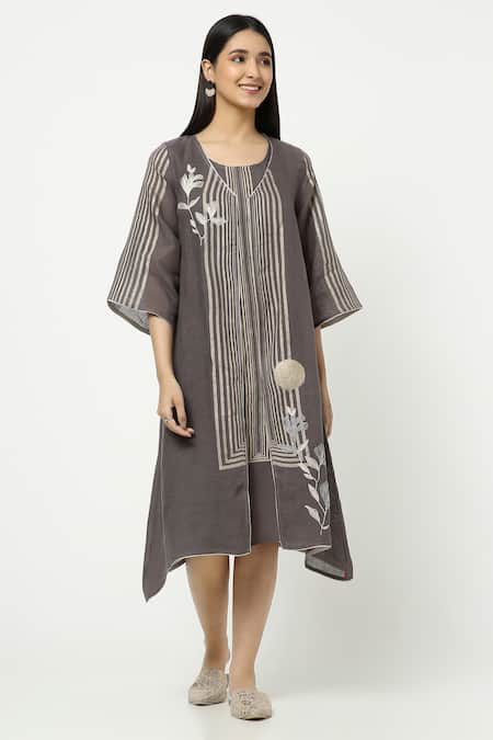 Kaveri Maze Printed Dress With Jacket 