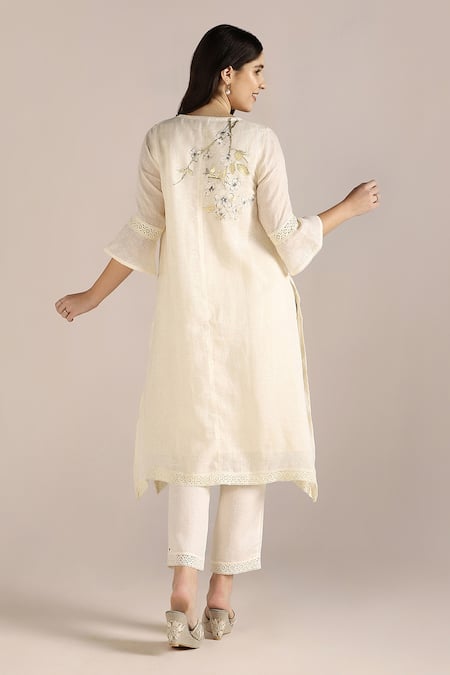 Kaveri Camelia Flower Printed Kurta & Pant Set 